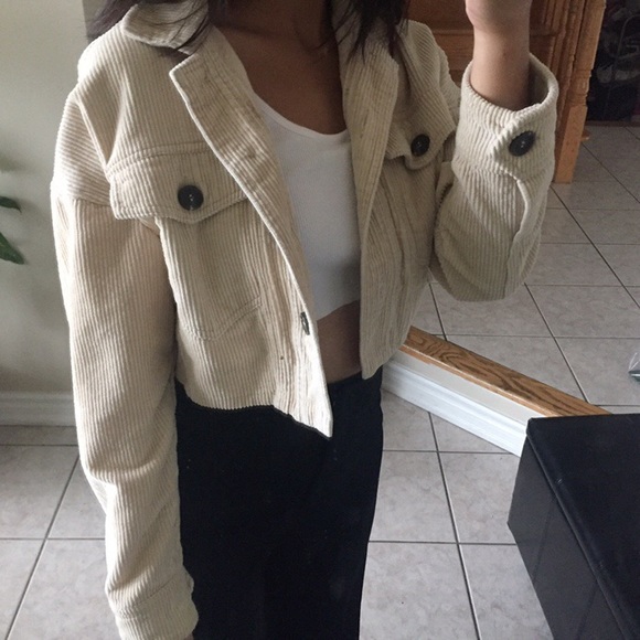 Forever 21 Beige Corduroy Crop Jacket - Picture 2 of 4